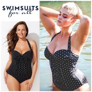 New. SWIMSUITS FOR ALL black and white swimsuit.